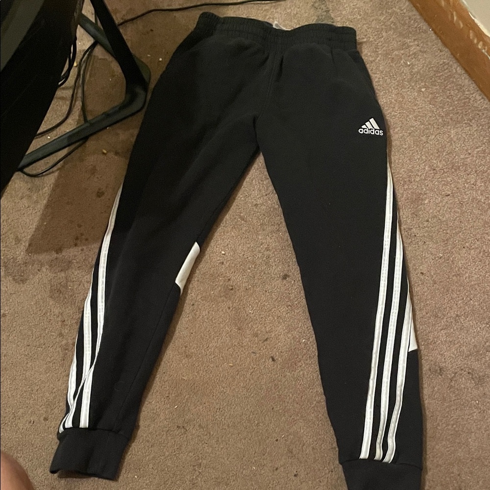 Adidas Kids Black and White Joggers